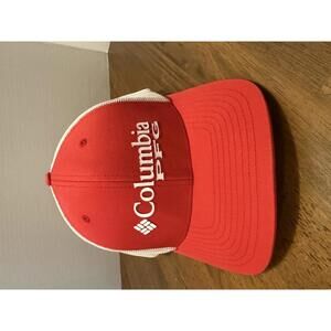 Columbia PFG Red and White Mesh Back Baseball Cap